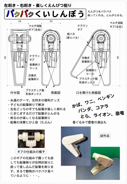 左手右手えんぴつ削り『パクパクくいしんぼう』
